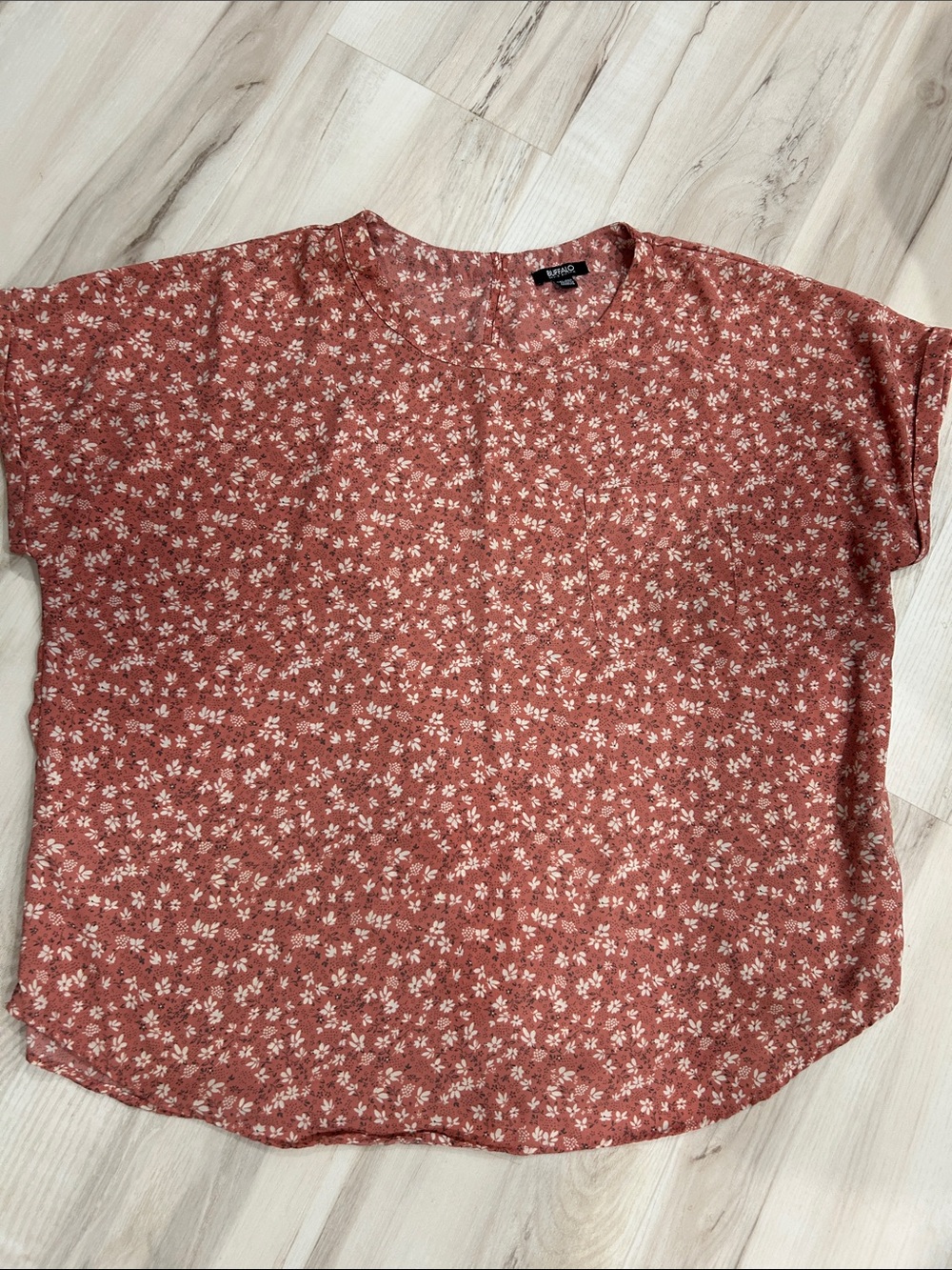 Buffalo David Bitton Rust Floral Short-Sleeve Tunic